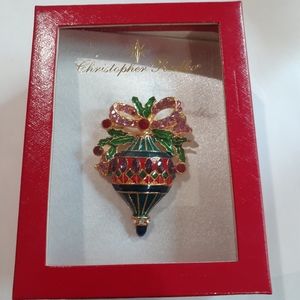 Vtg 2000's Christopher Radko Opulent Ornament Pin Brooch New NOS